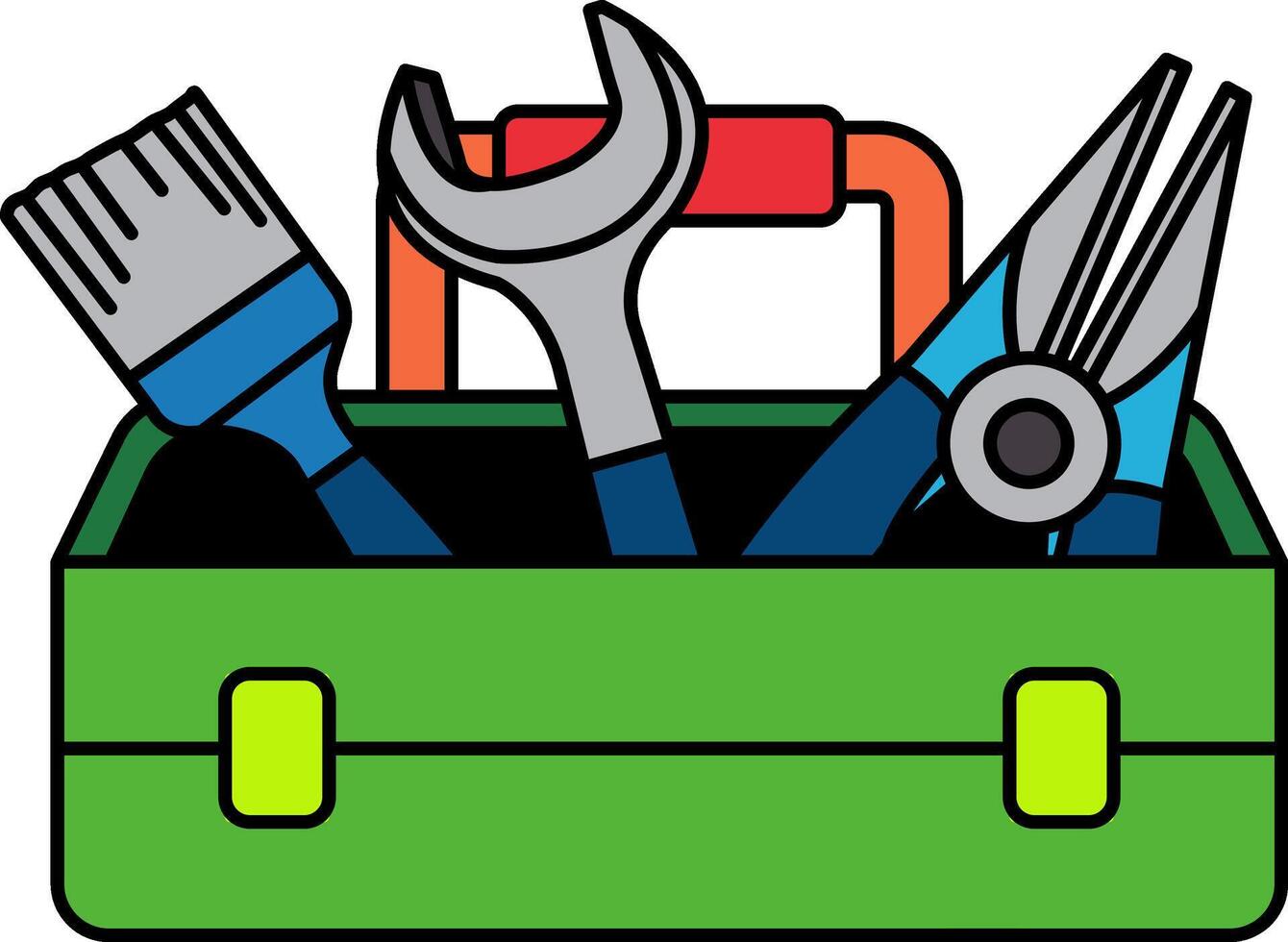 flat icon of tool box vector