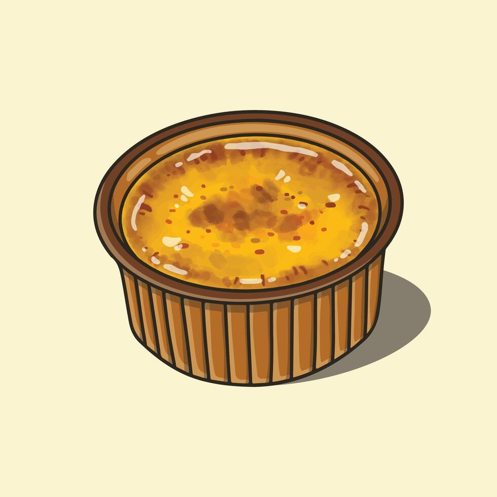 Sweet and tempting creme brulee vector