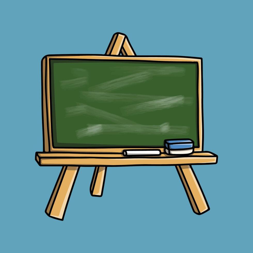 Green board for chalk isolated on blue background vector