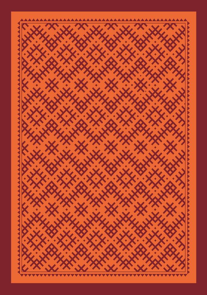 North-Afican old carpet with simple pattern vector