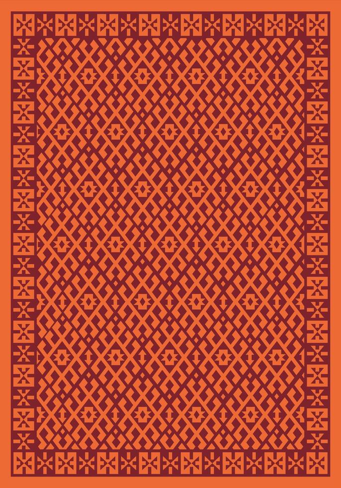 Degitalized North-Afican old carpet with saharian pattern vector