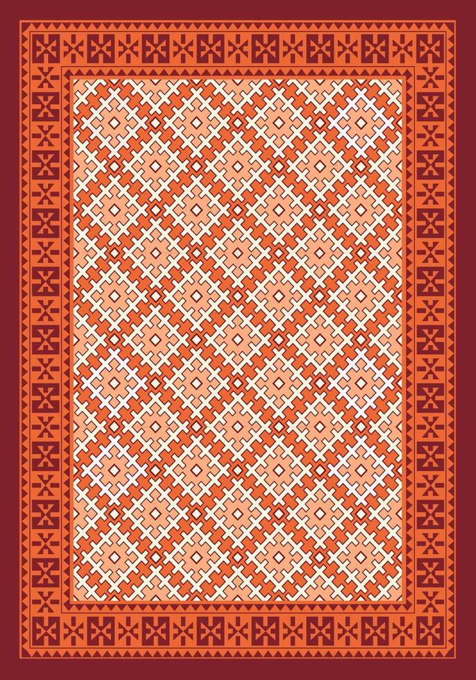 North-Afican carpet with Geometric patterns vector
