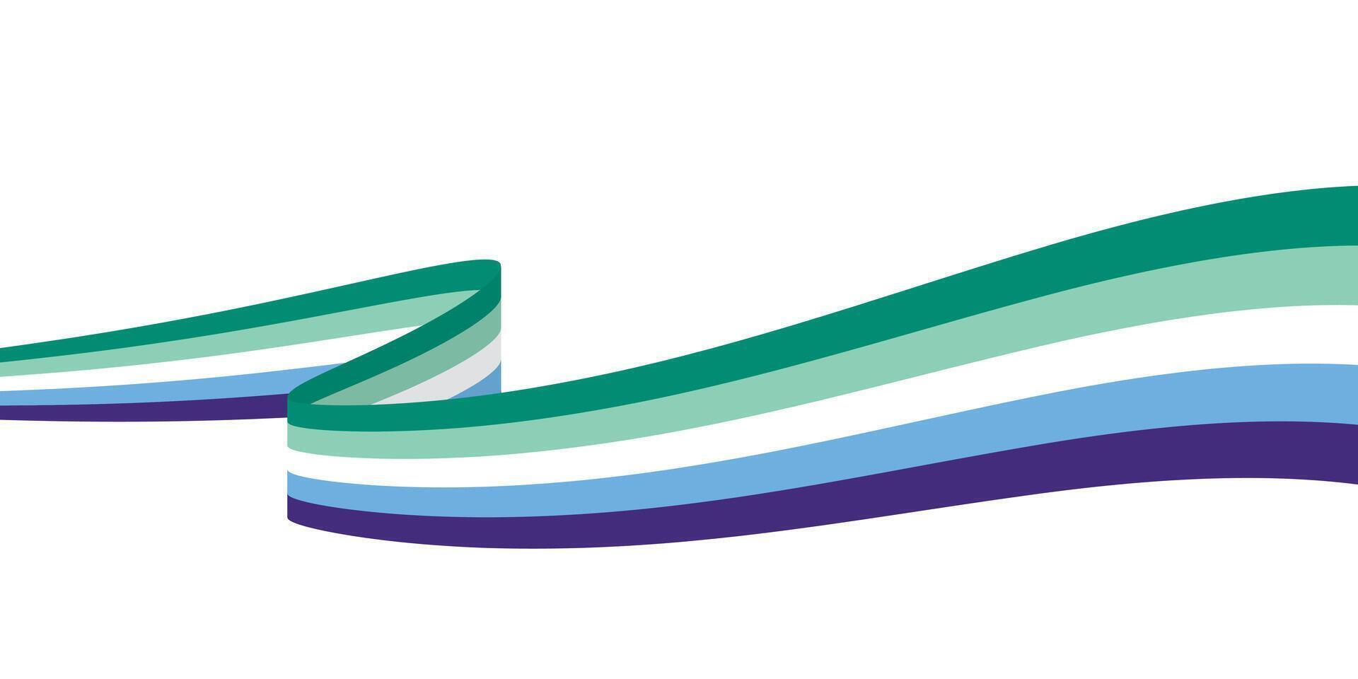 Green, white, blue and purple colored curved line icon, as the colors of the gay man flag. LGBTQI concept. vector