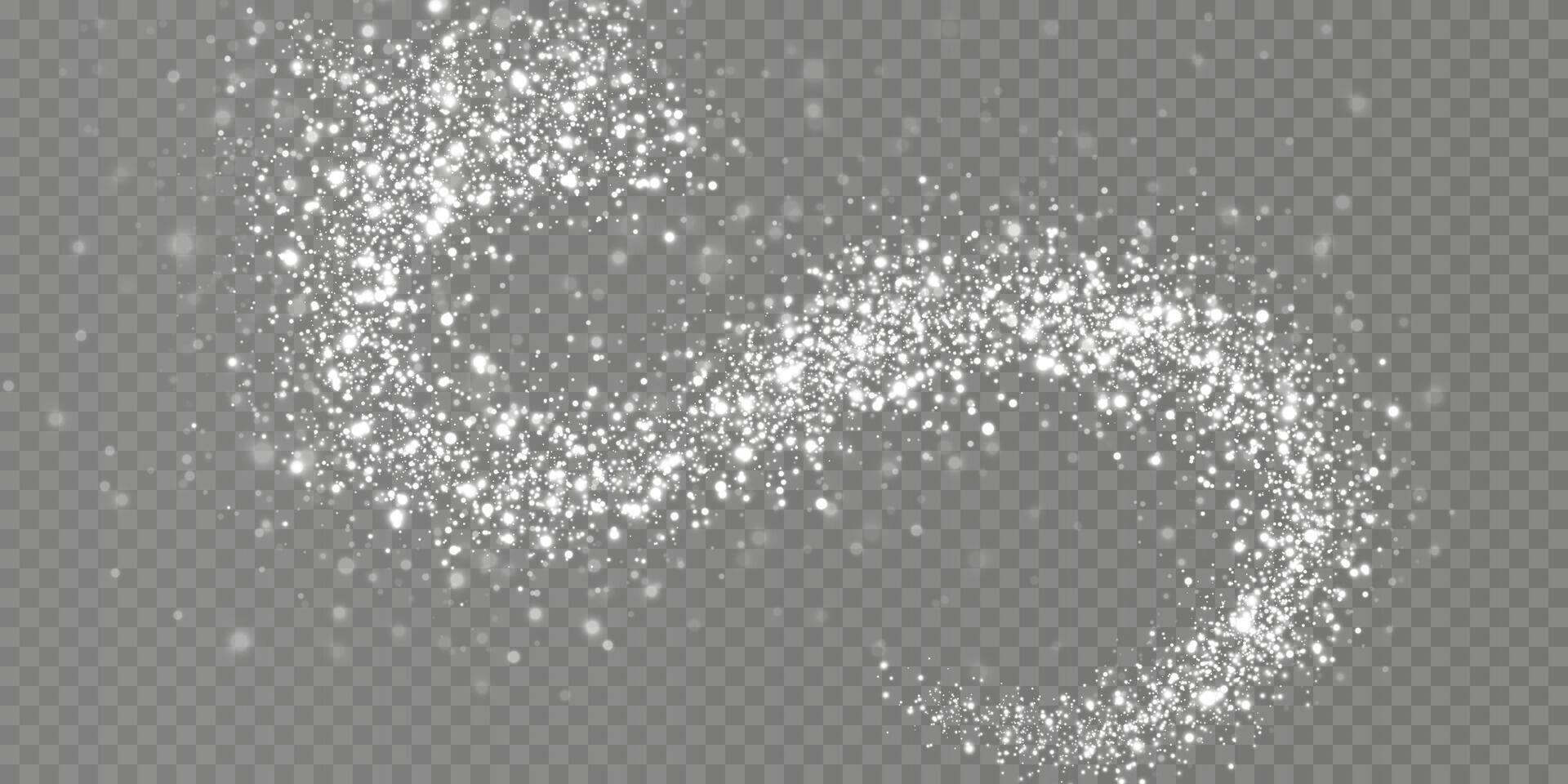 A Dazzling Display of Beautiful, Glittering White Powdery Particles Creating a Stunning Scattering Effect vector