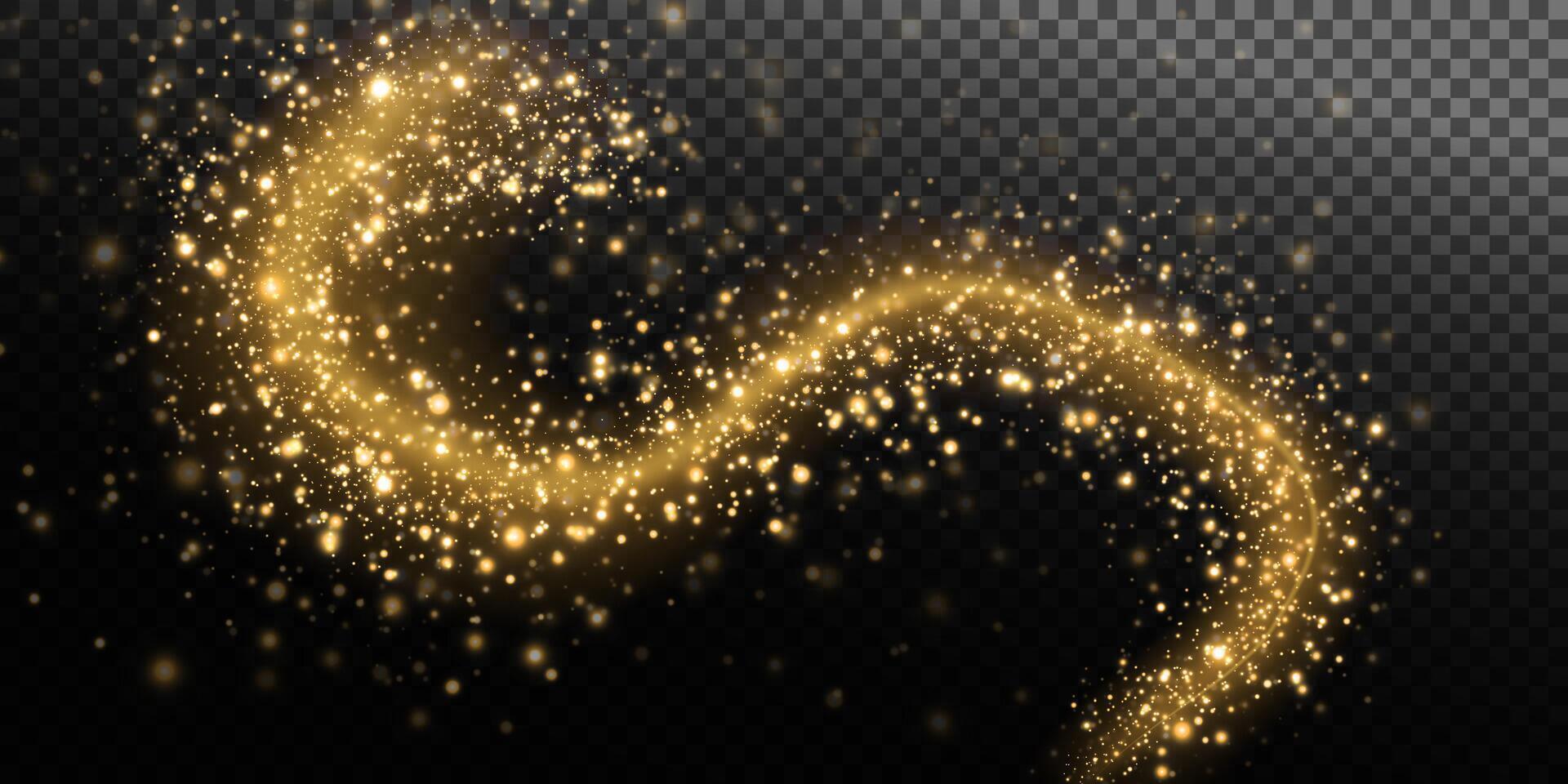 Experience a Shimmering, Golden, Glittering, and Sparkling Trail vector