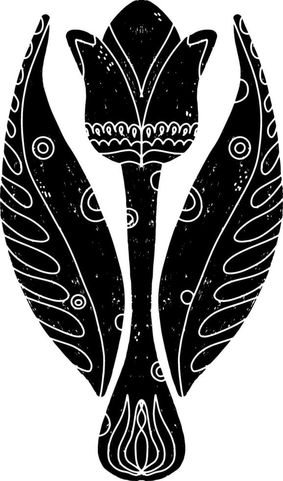 a black drawing of a bird with wings vector