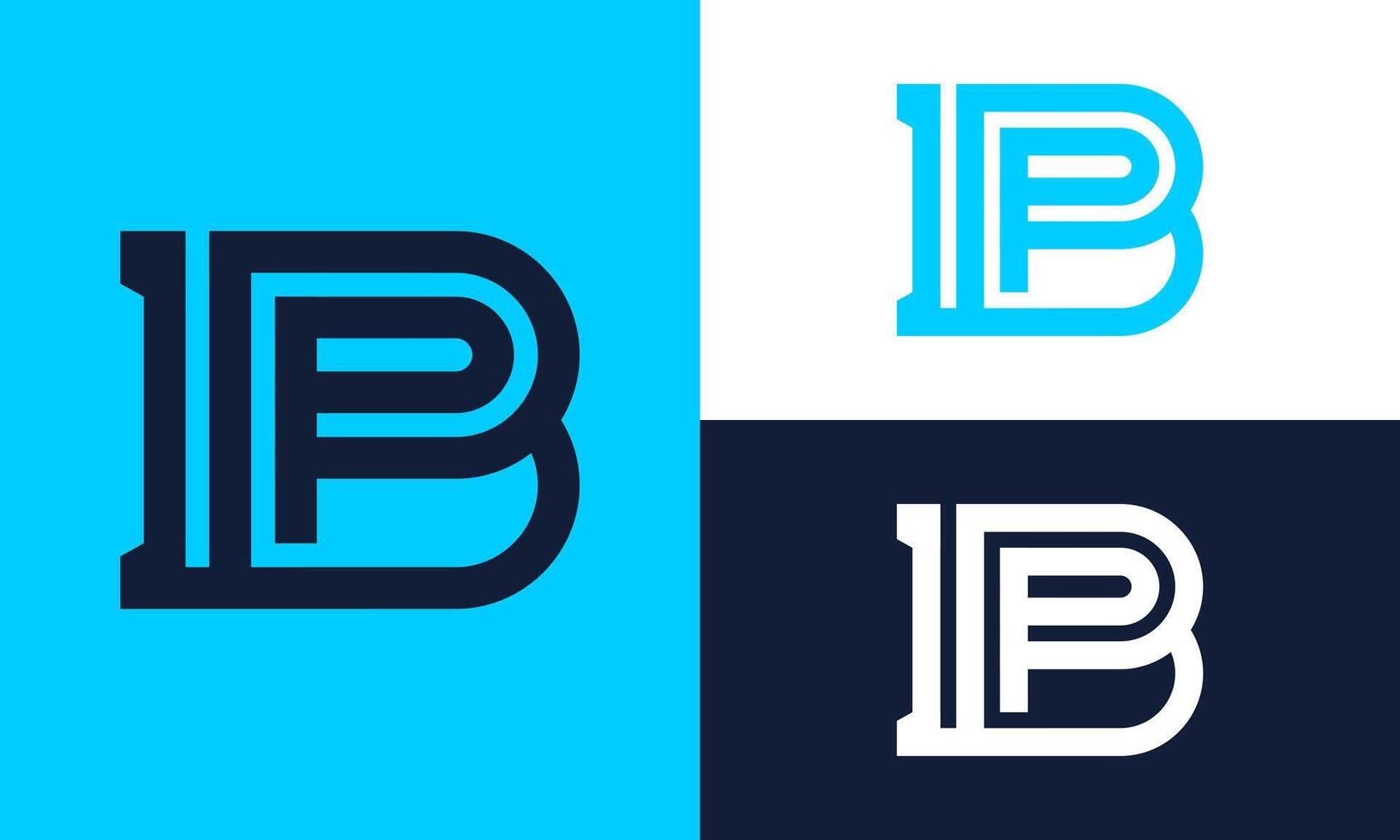 PB shape logo illustration. vector