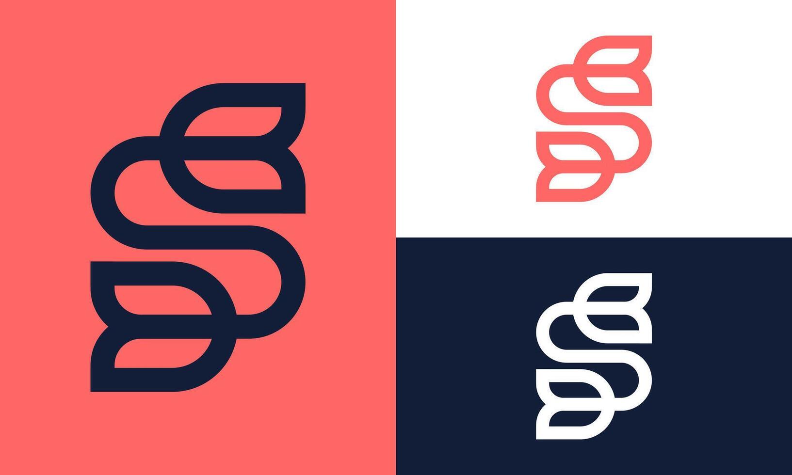 Double tulip letter S. vector