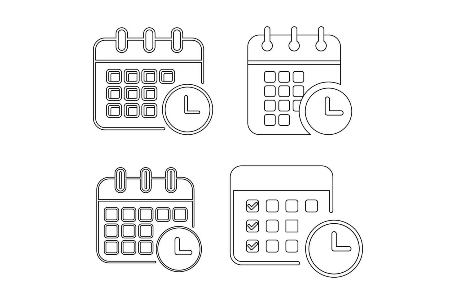 Calendar and Time Icon Sets, calendar icon, time management, schedule icon, event planner vector