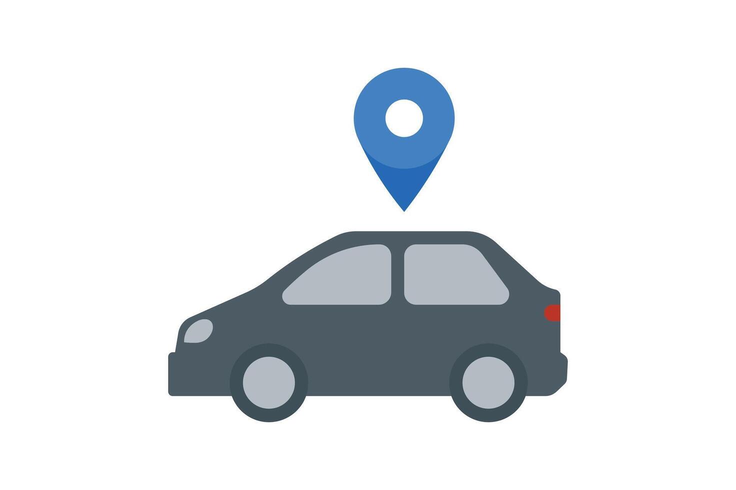 GPS Pin with Car Icon Clipart, car map location icon, vehicle tracking pin icon, car route gps icon, location pin with car vector