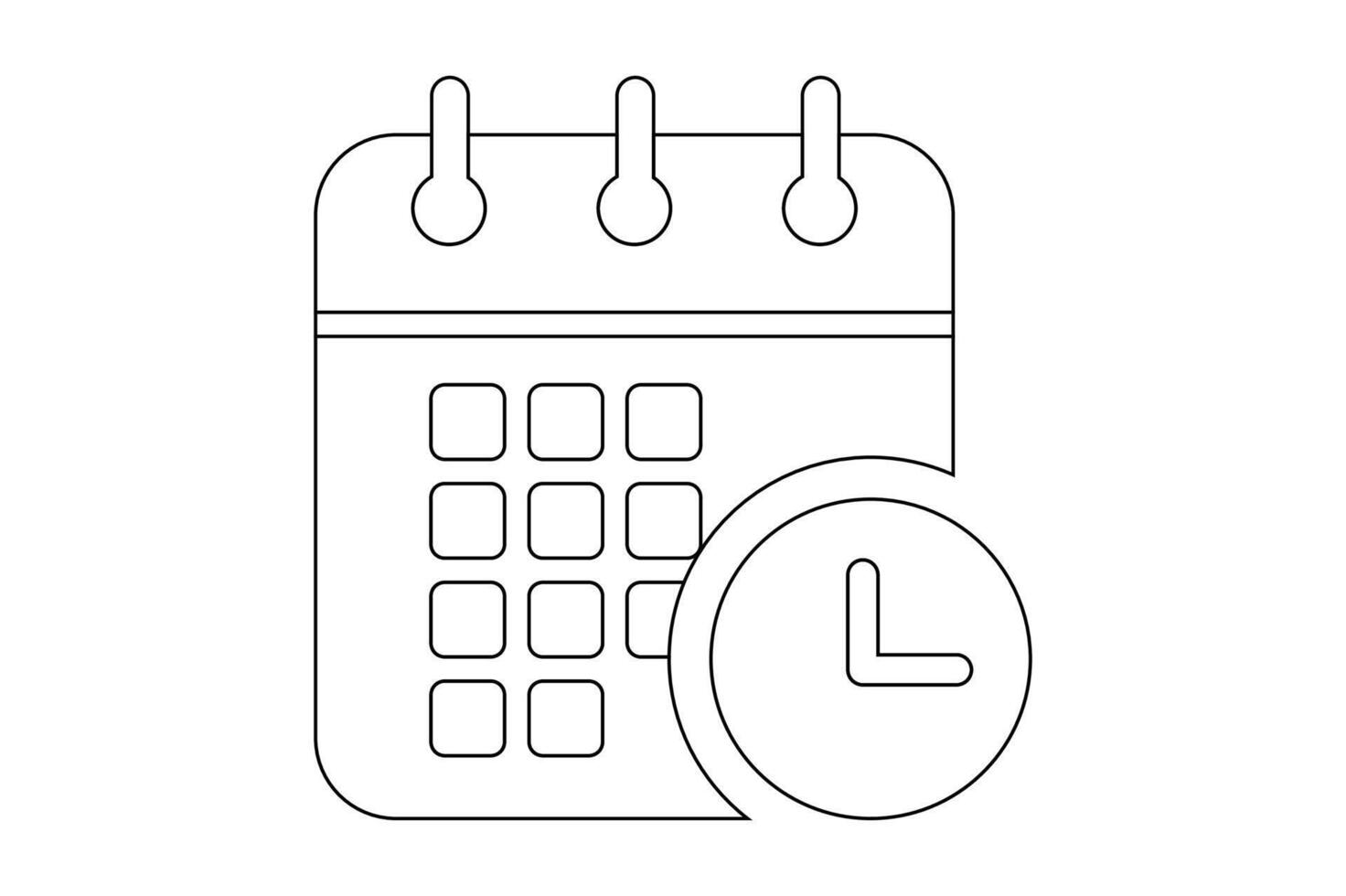 Digital Calendar and Time Icon, calendar icon, time management, schedule icon, event planner vector