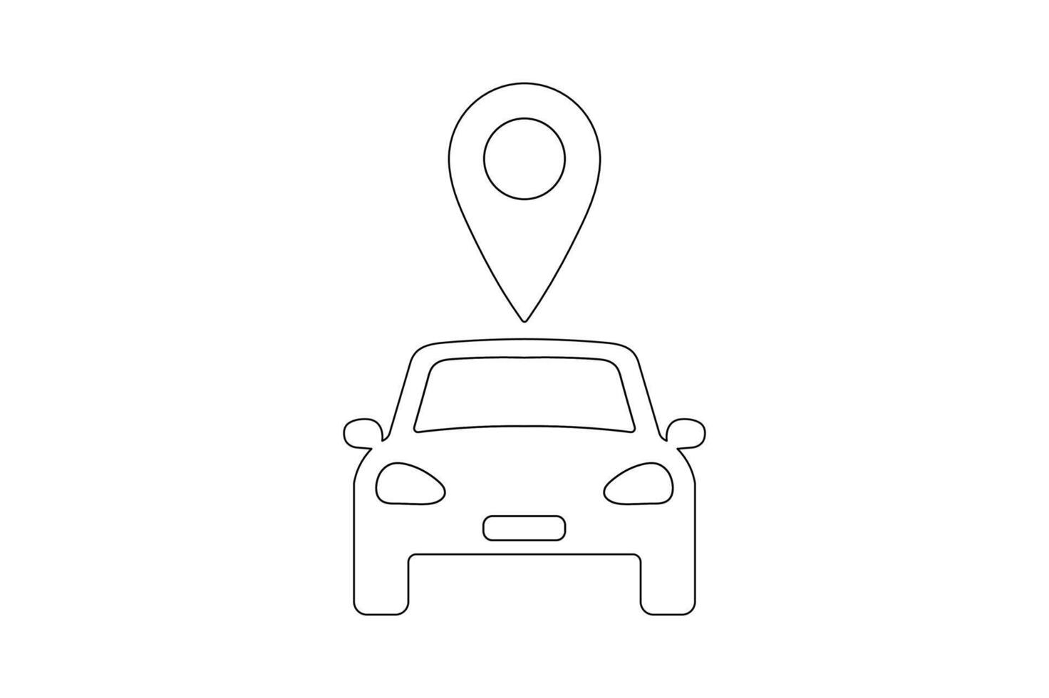 Map Pointer with Car Icon, car map location icon, vehicle tracking pin icon, car route gps icon, location pin with car vector