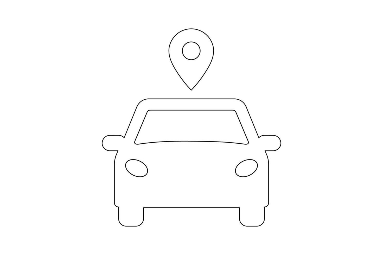Vehicle Navigation Pin Art, car map location icon, vehicle tracking pin icon, car route gps icon, location pin with car vector
