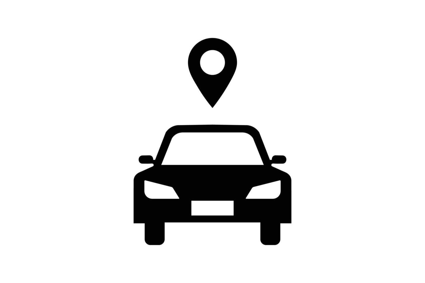 Car Tracking Icon with Location Pin, car map location icon, vehicle tracking pin icon, car route gps icon, location pin with car vector