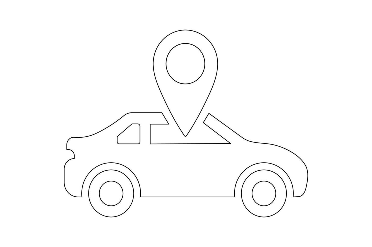 Vehicle Pin Icon Design, car map location icon, vehicle tracking pin icon, car route gps icon, location pin with car vector