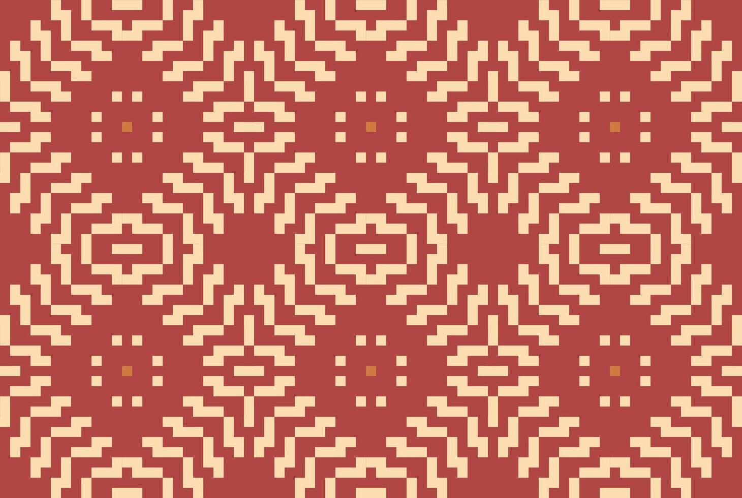 Aztec Pixel Simple Arabic Geometric Patternfolk Embroidery, Aztec Geometric Ornament Print. Design for Carpet, Wallpaper, Clothing, Wrapping, Fabric vector