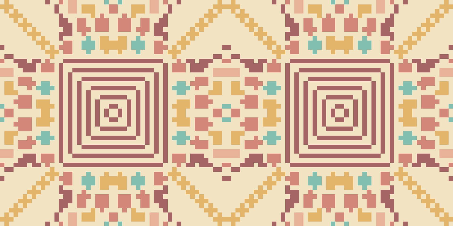 Fabric Design Traditional Log Cabin Quilt Patternfolk Embroidery, Aztec Geometric Ornament Print. Design for Carpet, Wallpaper, Clothing, Wrapping, Fabric vector