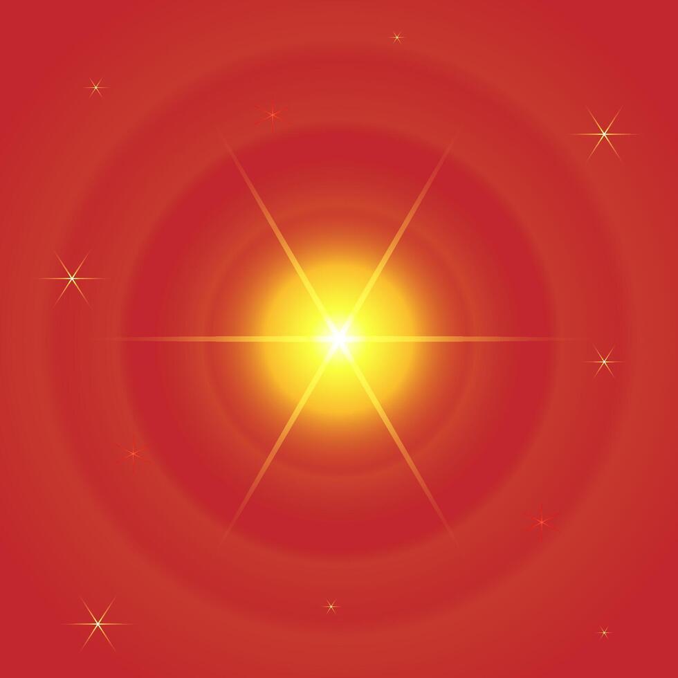 bright beautiful elements on a red background, special effects, yellow stars for photos and videos, decoration vector