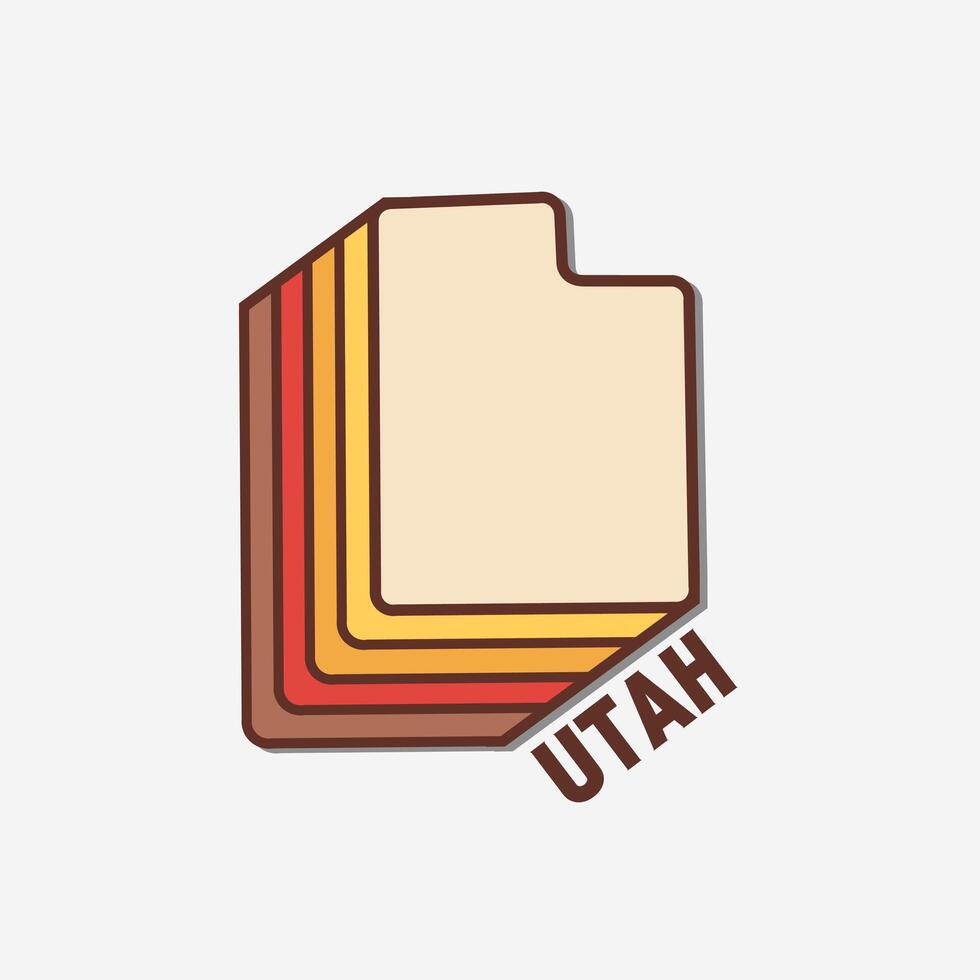 Utah Layering Map With Retro Style Perfect for Print, Apparel, etc vector