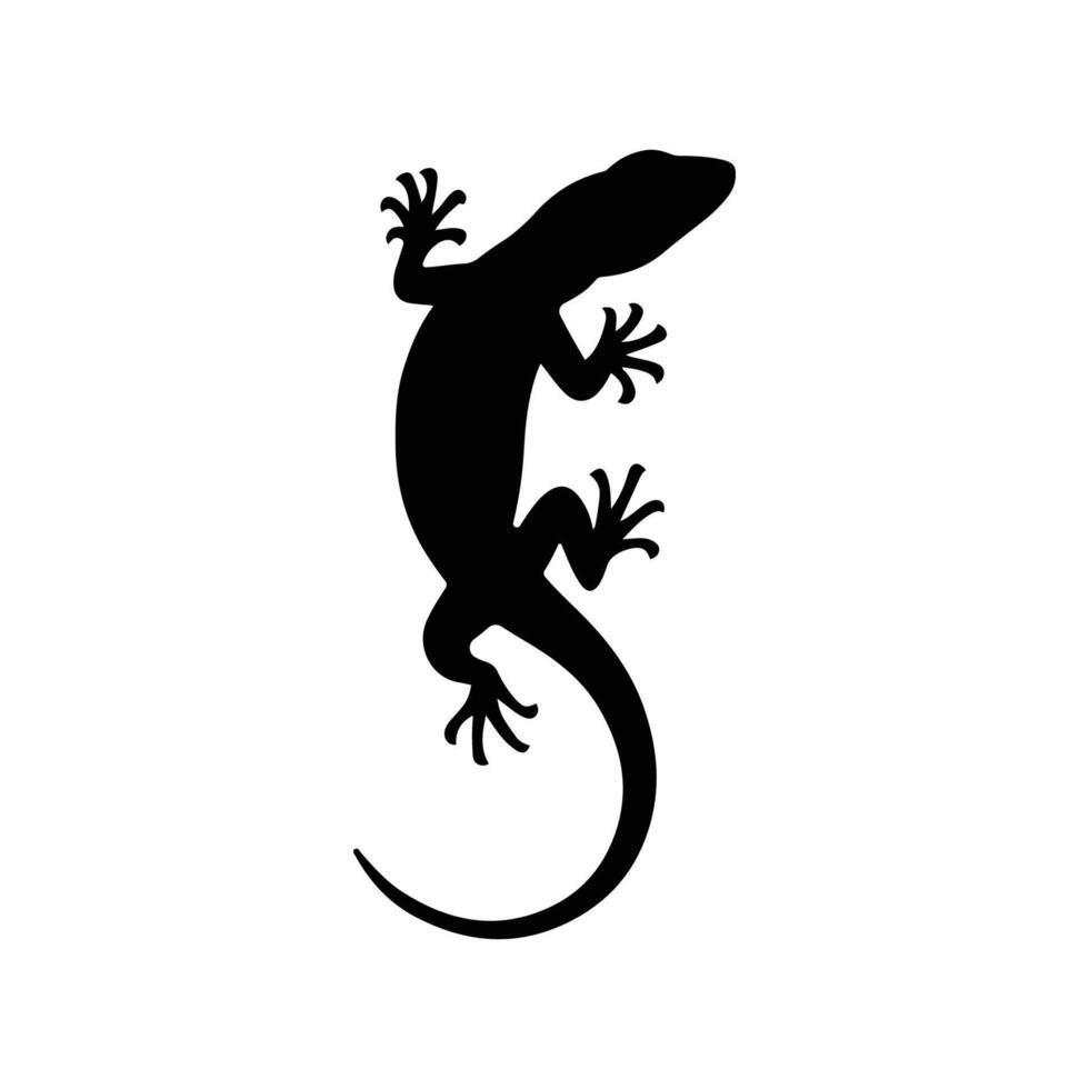 Black Lizard silhouette isolated vector