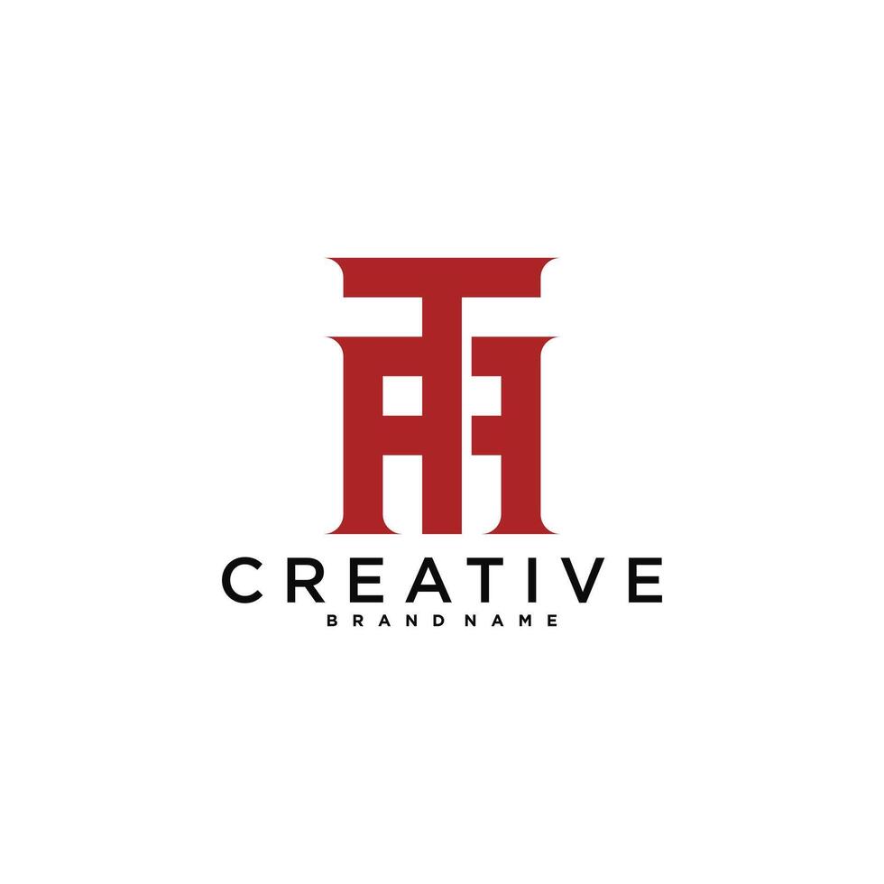 AT or TA letter logo design. Creative AT letter icon vector