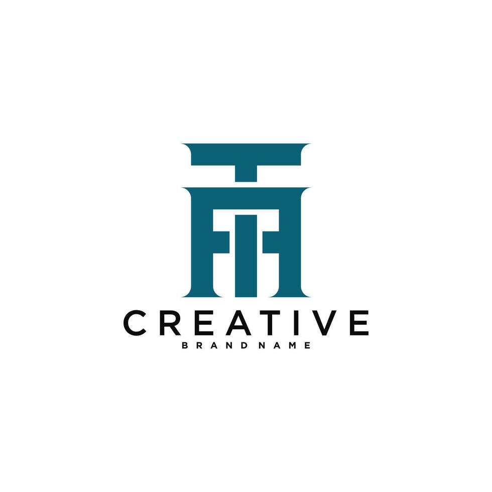 AT or TA letter logo design. Creative AT letter icon. Premium vector