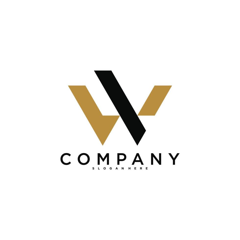 VW or WV letter logo design. Creative V W letter icon. Premium vector