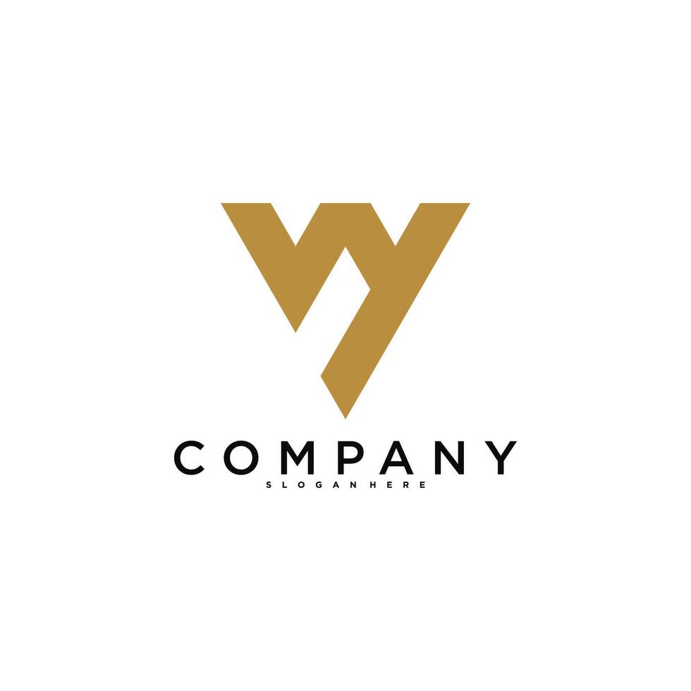 VY or YV letter logo design. Creative V Y letter icon. Premium vector