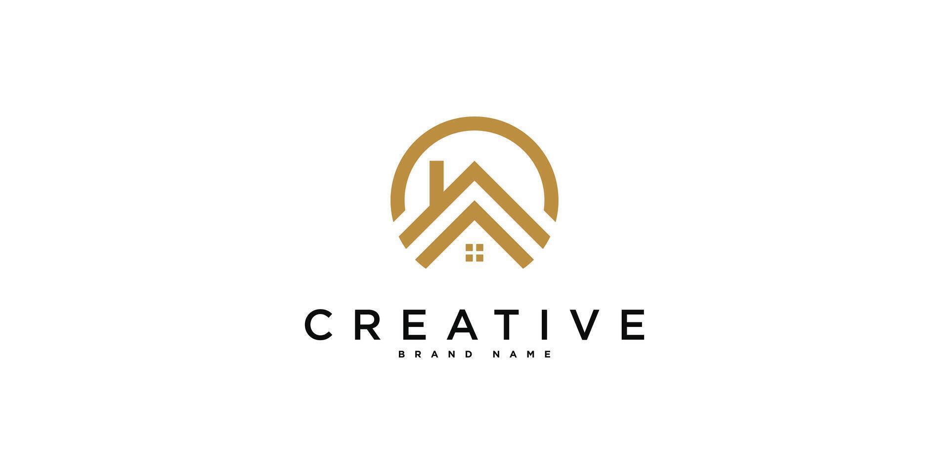 House logo design with creative modern outline. Premium vector