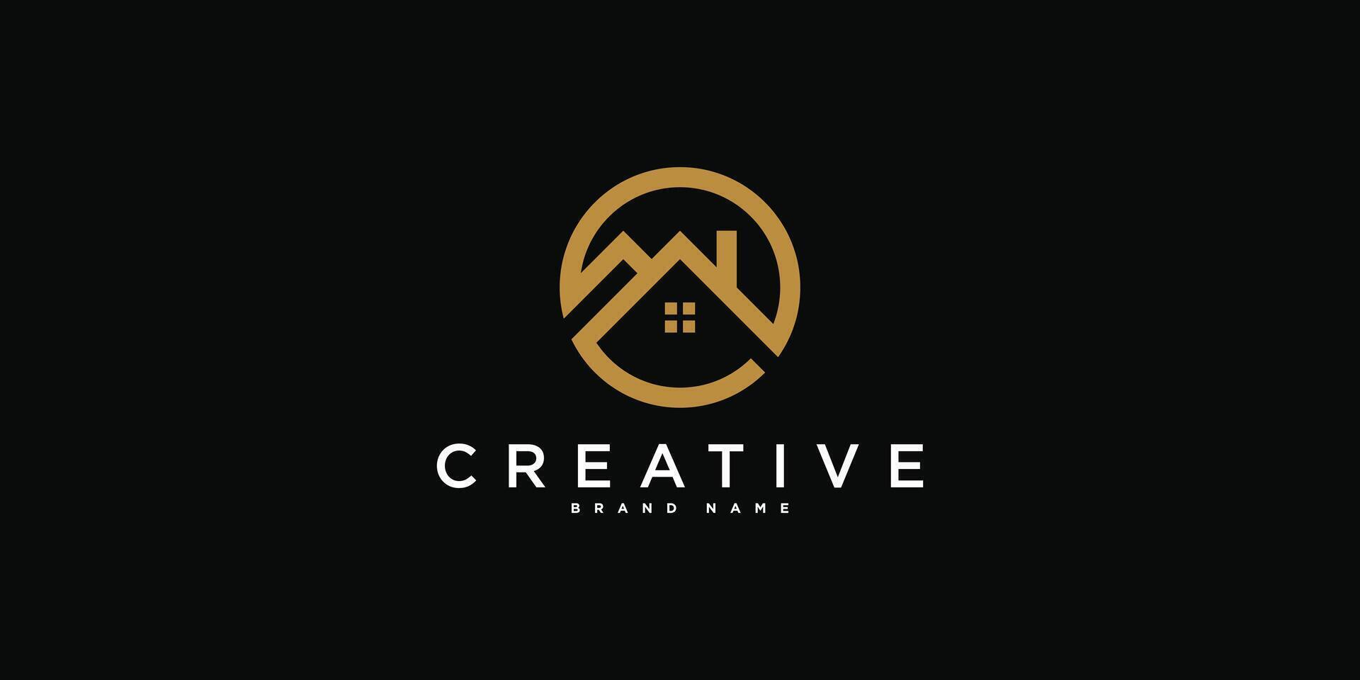 House logo designs with creative modern outline vector