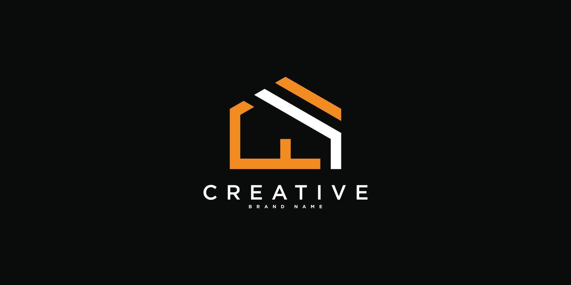 House logo designs template with creative modern outline concept. Premium vector