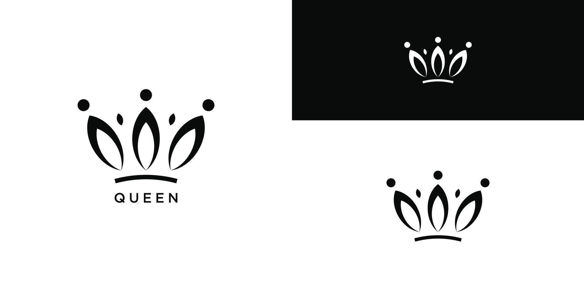 Royal Princess queen crown logo designs vector