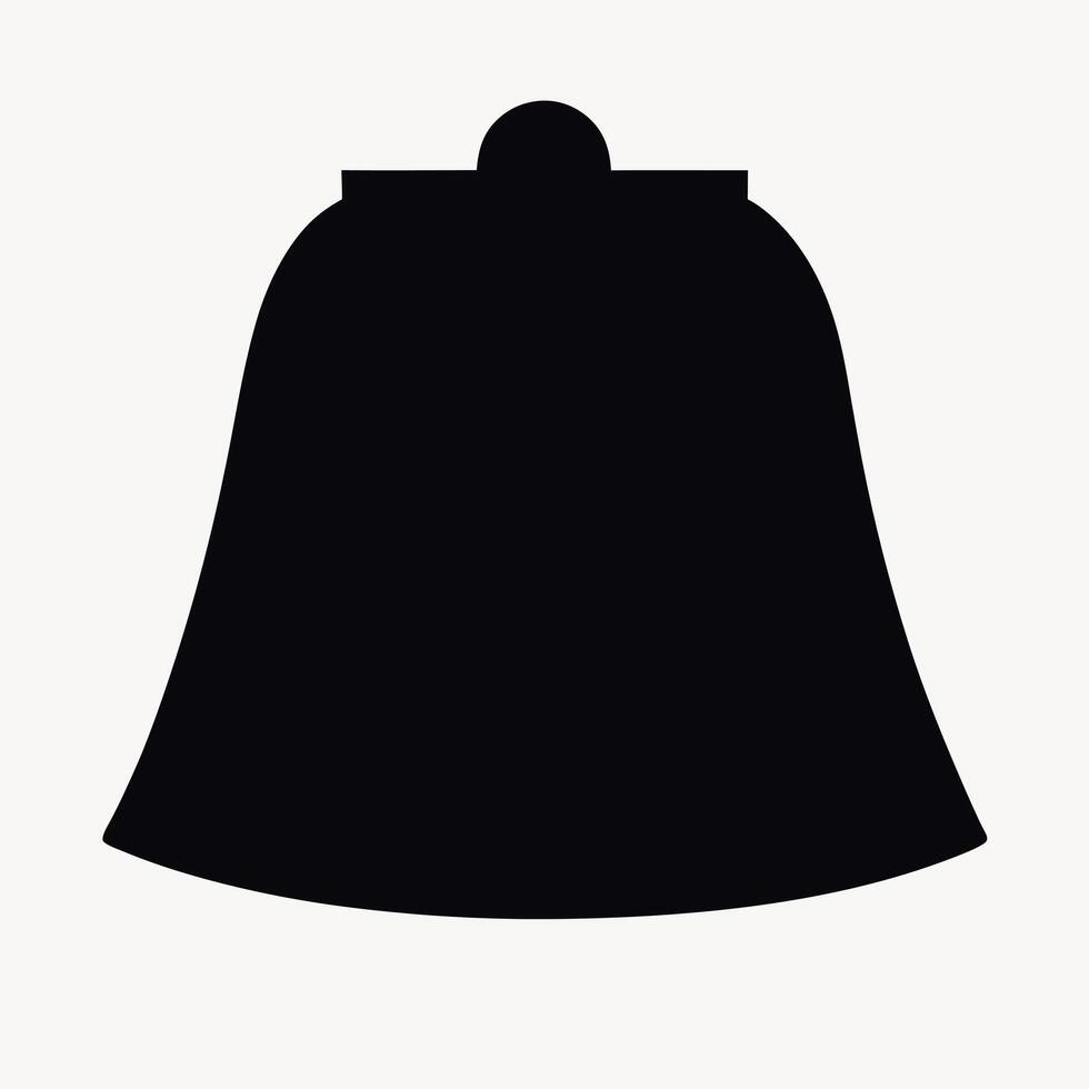 Black And White Silhouette Of A Bell Against A Plain Background Graphic vector