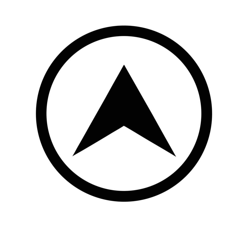 Navigation Arrow In A Circle Pointer Symbol Isolated On White Background Graphic vector