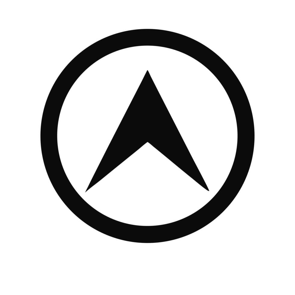 Black Arrow Pointing Up Within Circle A Minimalist Illustration vector