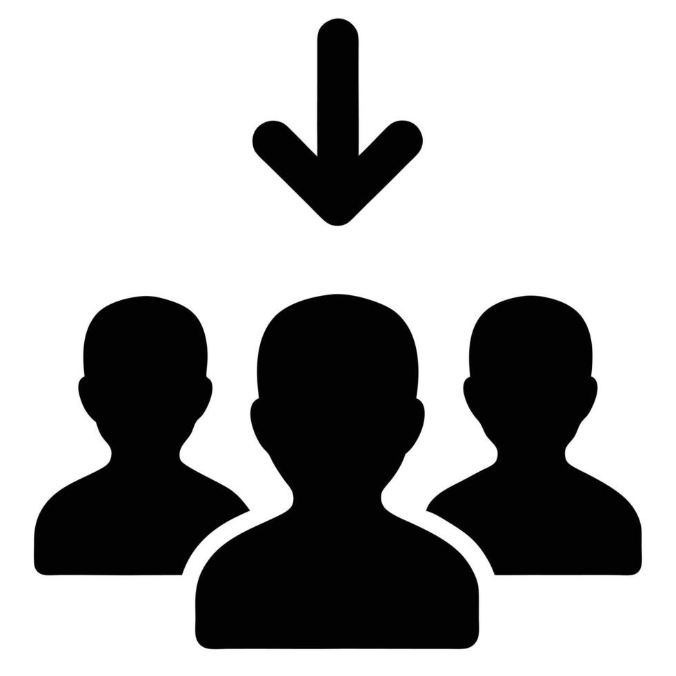 Recruitment Team Icon With Arrow For Hiring Process And Candidate Selection vector