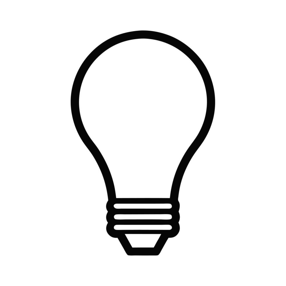 Lightbulb Icon Black Outline Creative Idea Simple Illustration Design vector