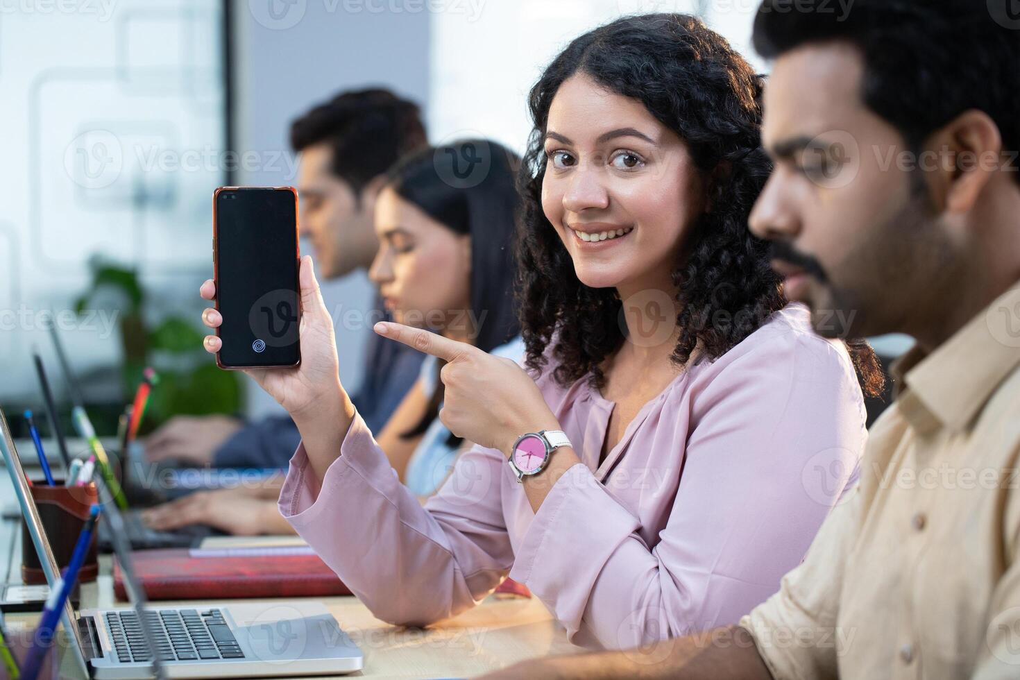 Portrait Of Woman Holding Phone photo