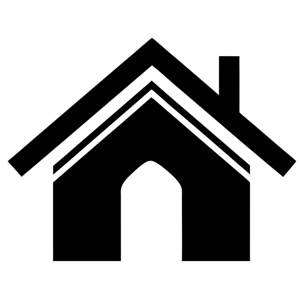 Simple Black Home Icon Illustration On White Background Symbol vector