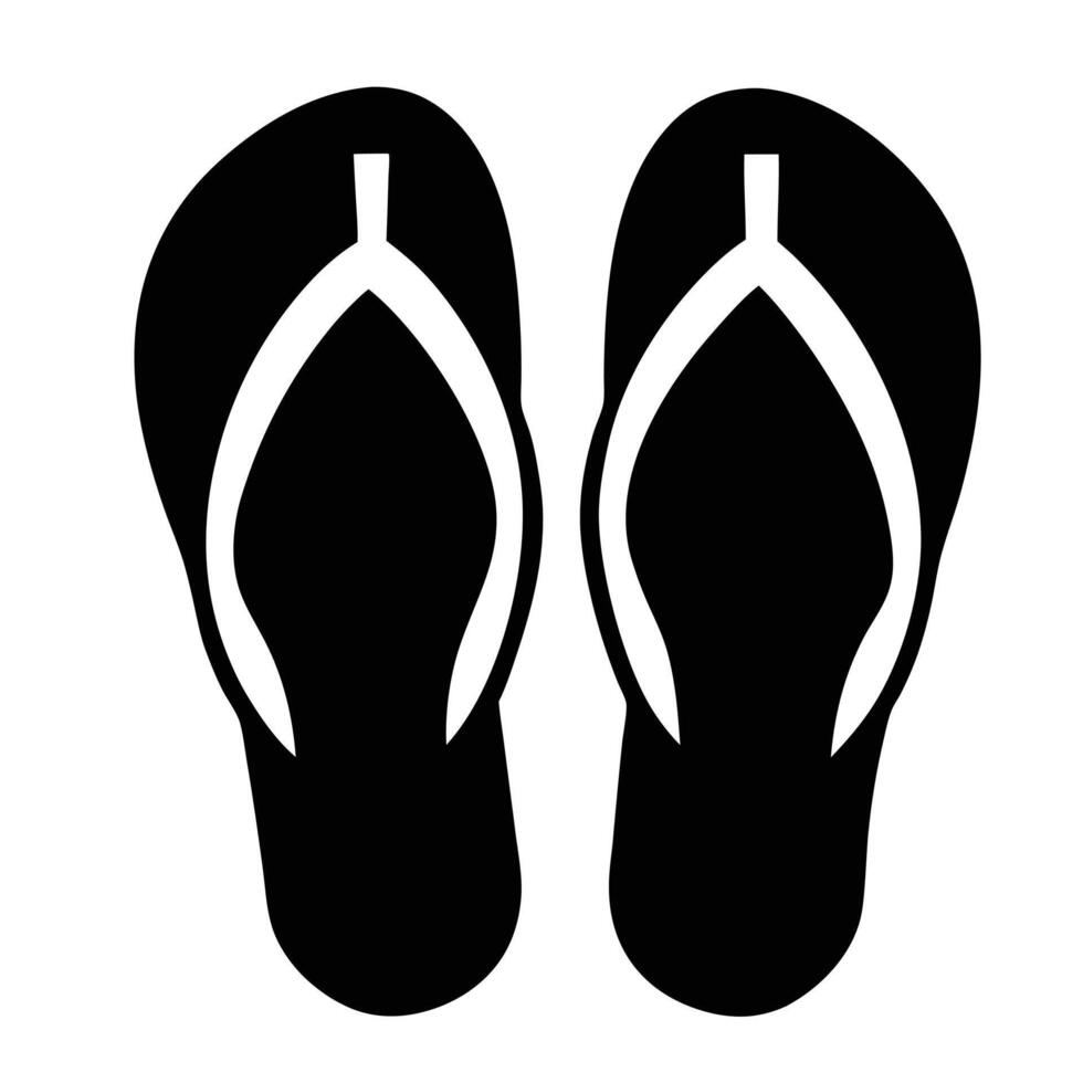 Black And White Flip Flops Illustration For Summer And Beach Designs vector