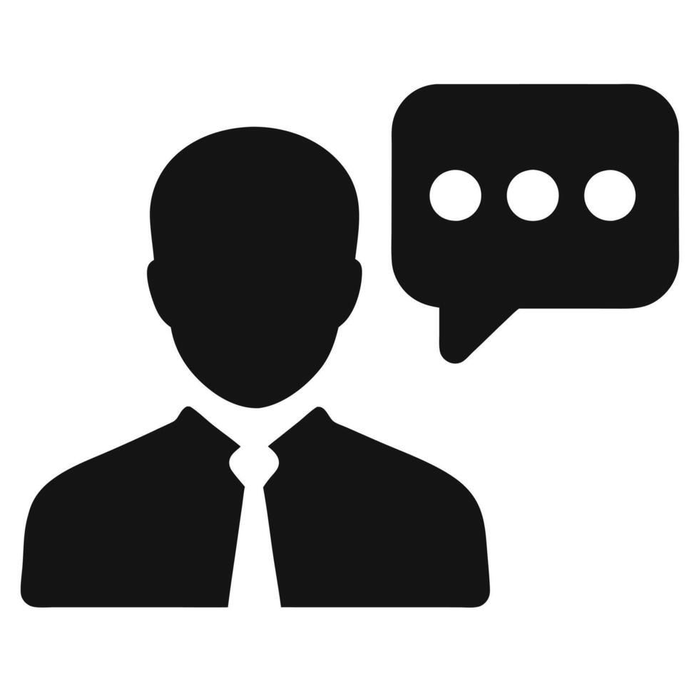 Businessman With Speech Bubble Communication Concept Illustration Graphic Design vector
