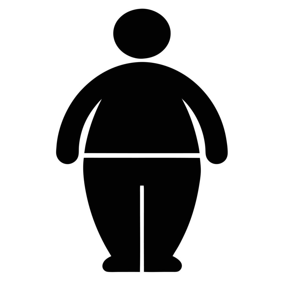 Overweight Person Icon Silhouette For Health Awareness And Weight Management vector