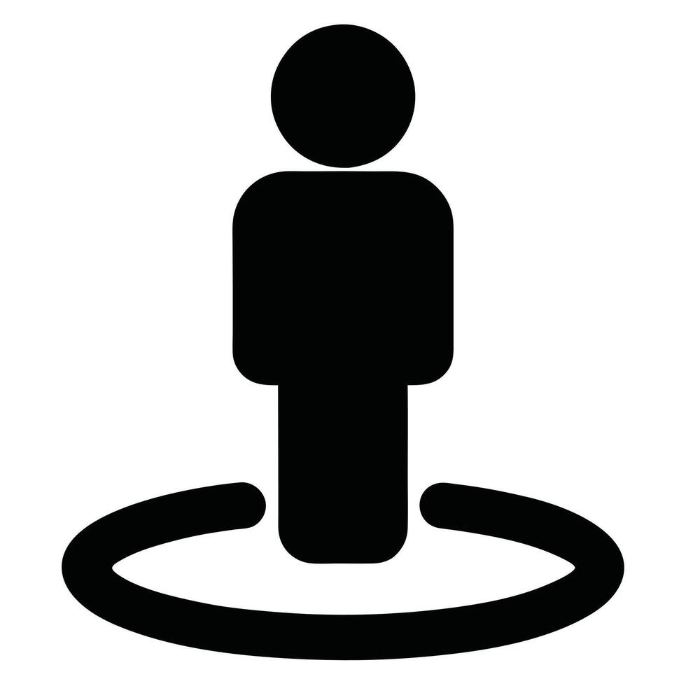 Location Pinpoint Icon Showing Persons Location In Black And White Style vector