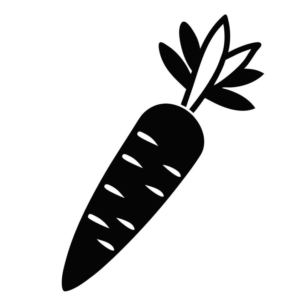 Black And White Single Carrot For Health Food Organic Designs vector
