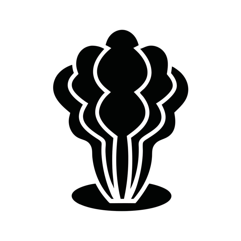 Black Silhouette Icon Representing Tree Isolated Against A White Background Design vector