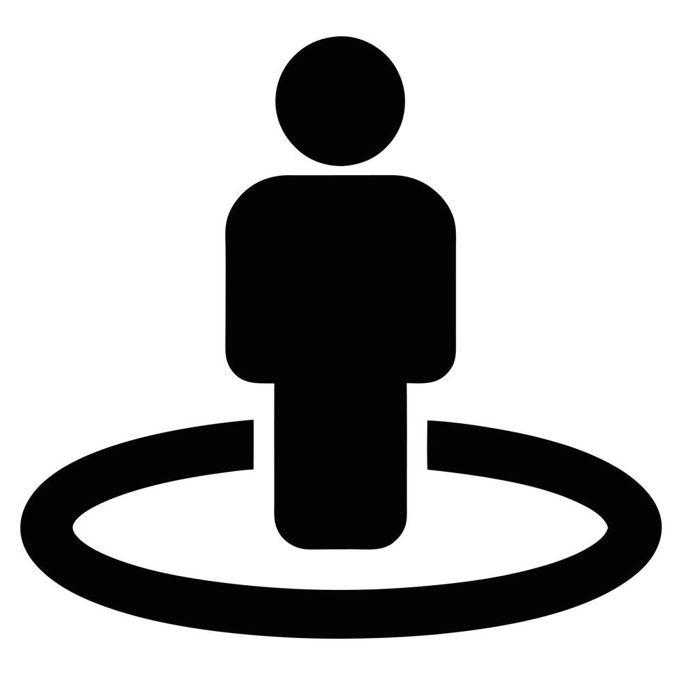 Black Silhouette Location Person Icon For Travel Map Or Navigation vector