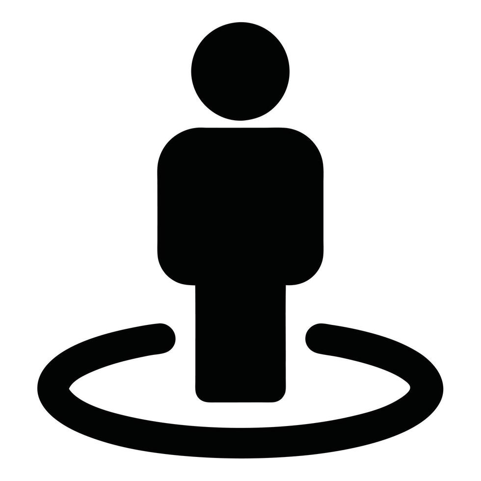 Person Location Icon Silhouette For Maps Navigation And Geographical Positioning vector