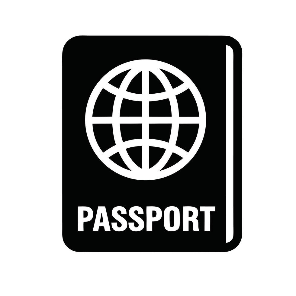Passport Icon With Globe Design International Travel Document Graphic Element vector