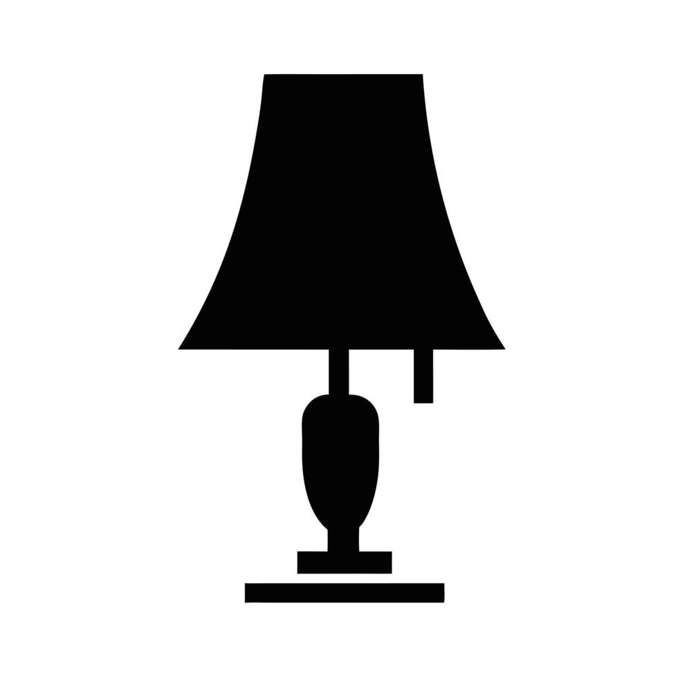 Isolated Black Silhouette Illustration Of A Table Lamp For Decorating Purposes vector