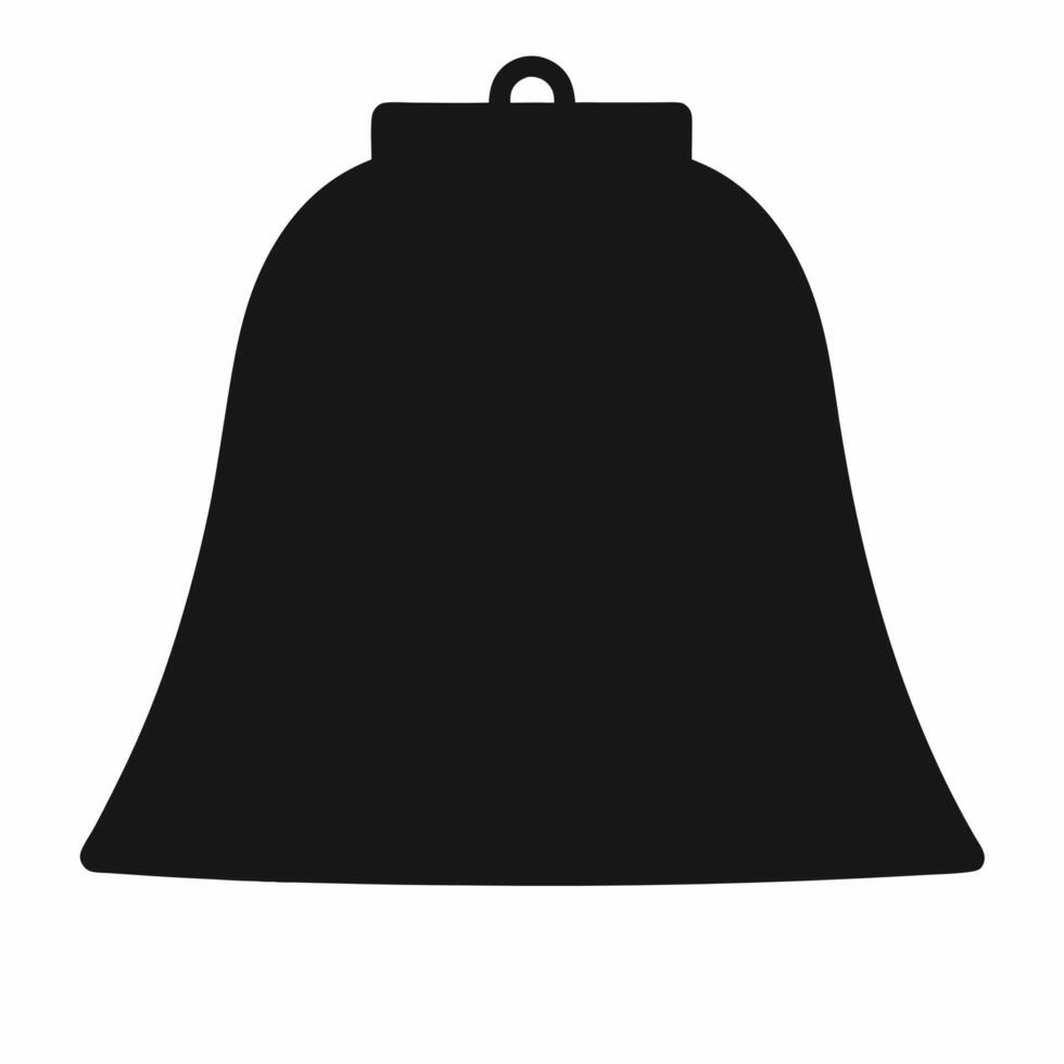 Simple Black And White Bell Illustration Isolated On White Background vector